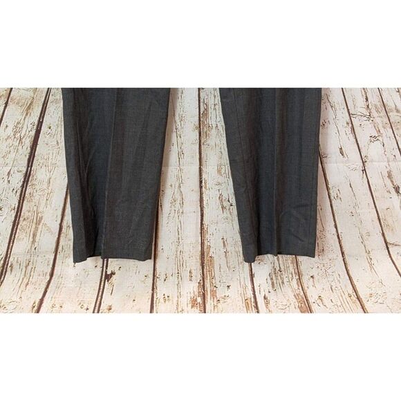 J M Haggar Mens 34X32 Gray Premium Stretch Flat Front Straight Leg Chino Pants - Picture 5 of 11